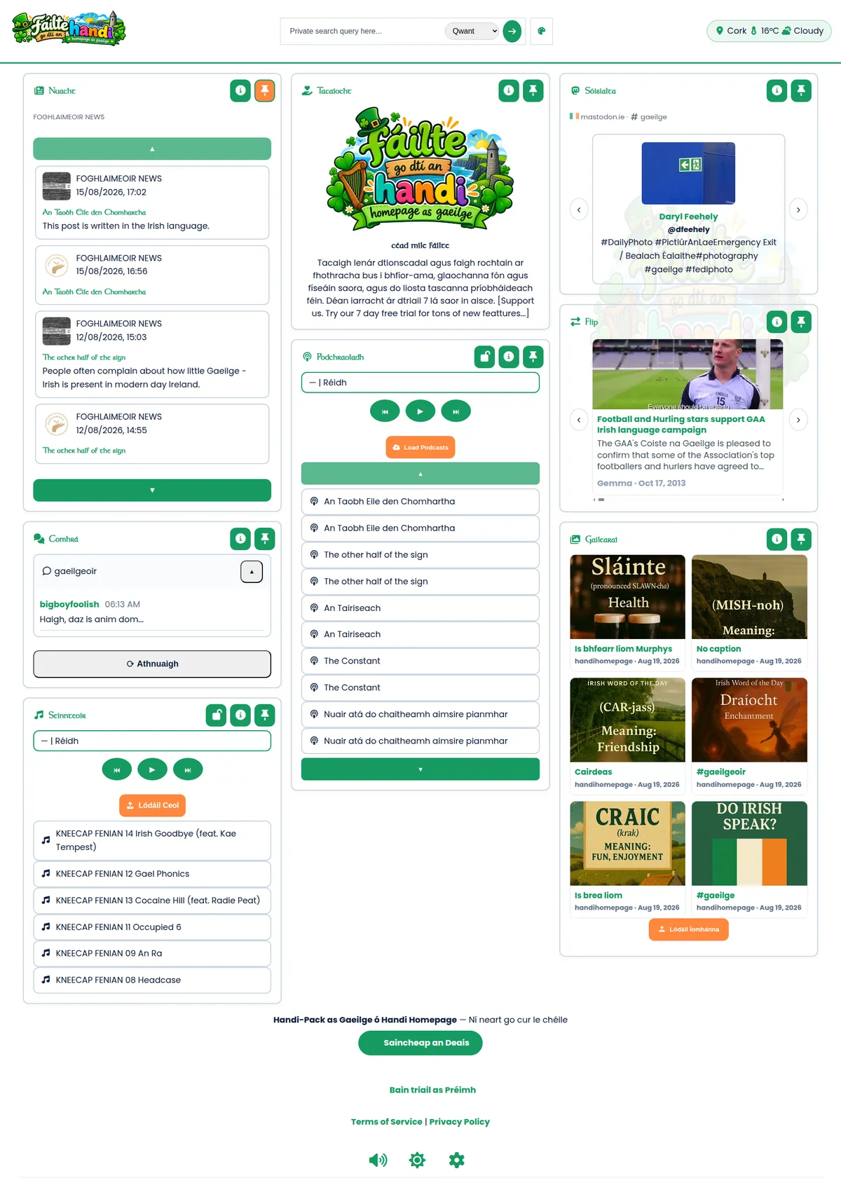 Irish Language Homepage